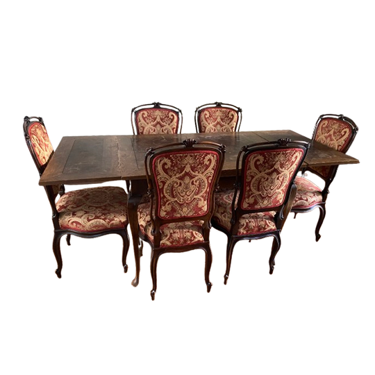 6 Antieke Stoelen, Nieuw Gestoffeerd 1
