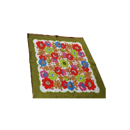 13309 Vintage Vrolijk Tafelkleed Van Katoen Met Bloemen 1