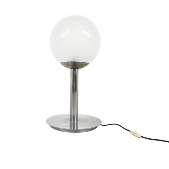 Italian Glass And Chrome Table Lamp, 1960s 1