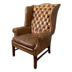 Schitterende Olijfgroene Chesterfield Wingback Fauteuil thumbnail 1