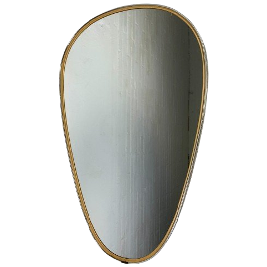 Asymmetrische Vintage Spiegel Met Gouden Rand, Jaren 60 1