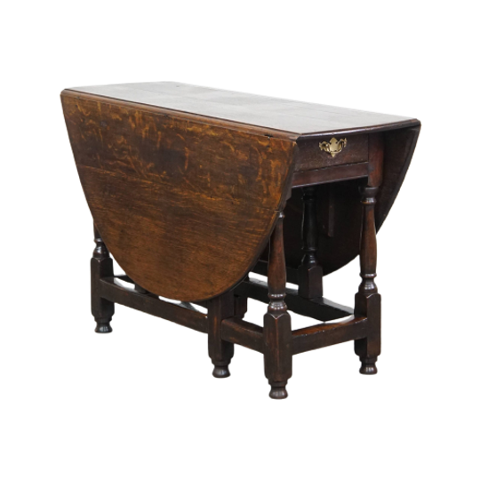Zeer Mooie Antieke Eikenhouten Engelse Gateleg Tafel Met Een Uitmuntend Patina 1