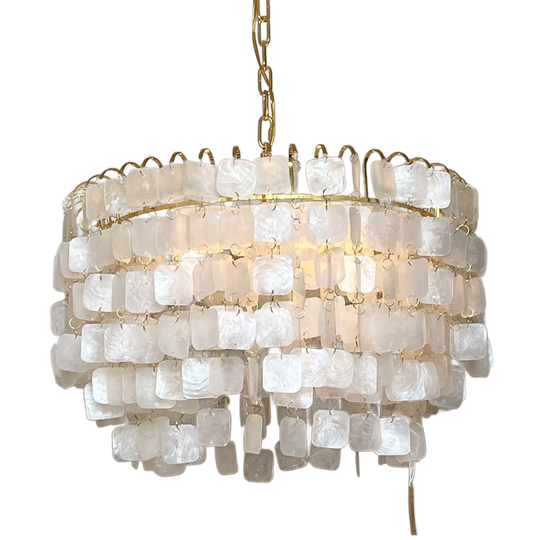 4 Beschikbaar! Xl Formaat Capiz Vintage Schelpen Hanglampen 1