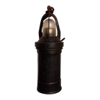 Oude Gietijzeren Industriele Mijnlamp / Potlamp. thumbnail 1