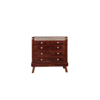 Franse Vintage Commode Met Wit Marmeren Blad thumbnail 1