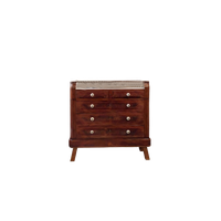 Franse Vintage Commode Met Wit Marmeren Blad