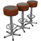 3x Bar Stool In Chrome, 1970s thumbnail 1