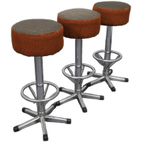 3x Bar Stool In Chrome, 1970s