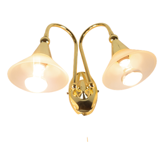 Wofi Leuchten - Wandlamp - Goudkleurig - Wandlamp Met 2 Kelken - 1975 1