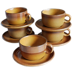 Vintage "grès De Rigny" Stoneware Kop & Schotels (5 Stuks) – Prachtig Frans Design thumbnail 1