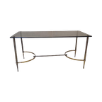 Franse Salontafel Met Rookglazen Blad, Jaren 50 thumbnail 1