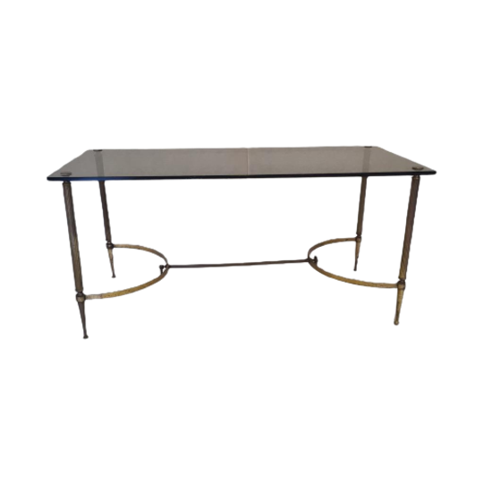 Franse Salontafel Met Rookglazen Blad, Jaren 50 1
