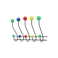 Mid Century Modern Kapstok Roger Feraud Design Metaal Gekleurde Bollen 60Cm