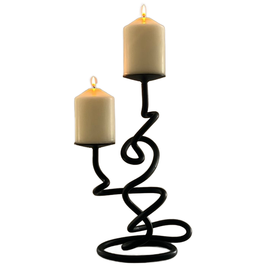 Brutalist Style Metal Candle Holder 1