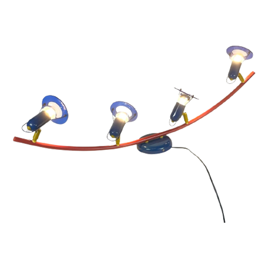 Vintage Ceiling Or Wall Mounted Lamp - Memphis Style / Space Age - Four Spots 1