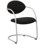 Frontseat Vergaderstoel, Zwart, Slede Frame thumbnail 1