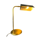 Mid Century Messing Bureaulamp - Tafellamp In Bauhaus-Stijl - Gouden Lamp thumbnail 1