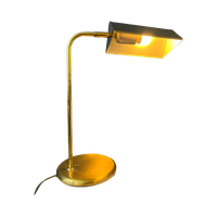 Mid Century Messing Bureaulamp - Tafellamp In Bauhaus-Stijl - Gouden Lamp