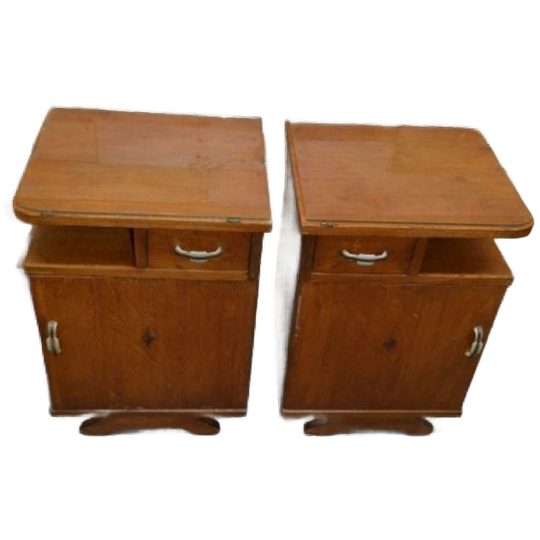 Grootmoederstijd Art Deco Nachtkastjes Set Van 2 1