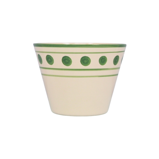 Beige Bloempot Groene Stippen 1