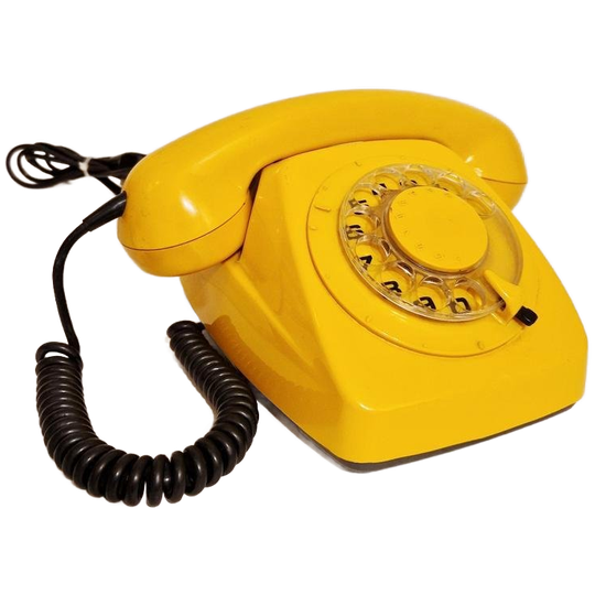 Vintage Telefoon Gele Draaitelefoon Deense Telefoon Jaren 60 1