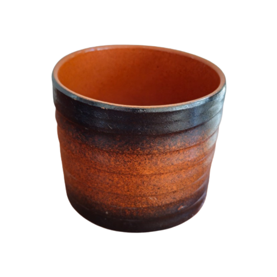 Vintage Bruin Oranje Terracotta Bloempo 1