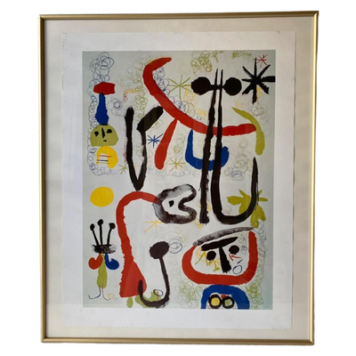 Miro Art-Print Van Schilderij In Lijst 60 X 50 Cm