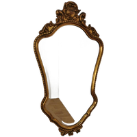 Vintage Goudkleurige Barok Rococo Spiegel Kuifspiegel Schouwspiegel 119