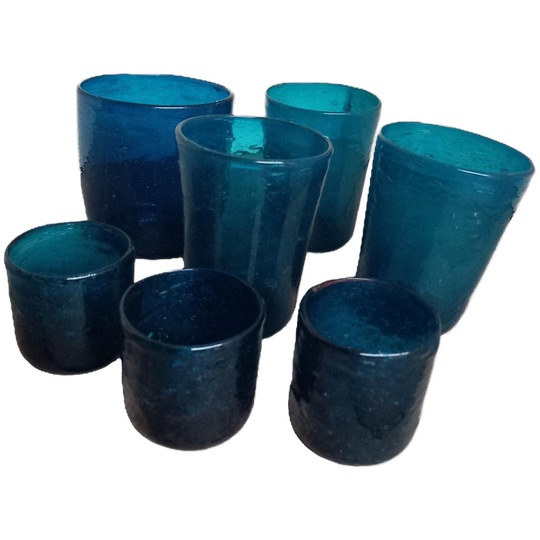Set Van 7 Blauwe Frisdrankglazen 1