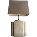 Architectural Table Lamps In Travertine And Brass Style Maison Jansen , 1970S thumbnail 1