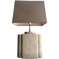 Architectural Table Lamps In Travertine And Brass Style Maison Jansen , 1970S