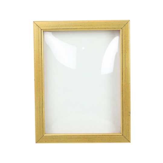 Vintage Diepe Gouden Houten Lijst Met Bol Glas Convex 1