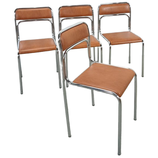 Skai Bauhaus Chromen Italiaanse Buisframe Stapelbare Stoel 1