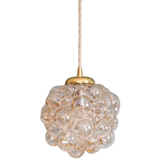 Amberkleurige Glazen Suspensie Met Bubbels (3 Stukken), H. Tynell 1