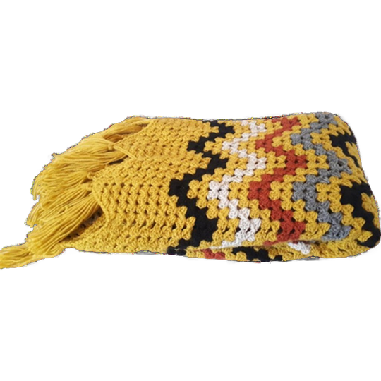 * Vintage Gehaakte Deken Kleed Plaud Wandkleed Retro Deken 1