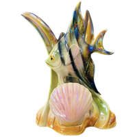 H. Bequet Vis Sculptuur Porselein Met Schelp 1950’s