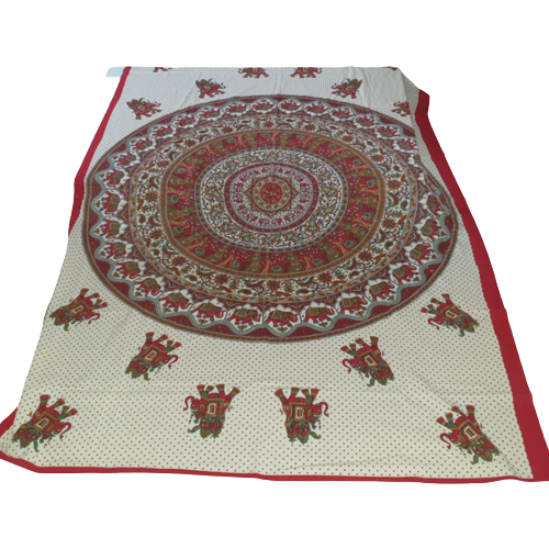 Boho Etnisch Tafelkleed Olifanten Bloemen Paisley 185 X 128