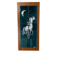 Tegeltableau Afbeelding Van Een Paard, 10 Tegels, Adri, Jaren 60
