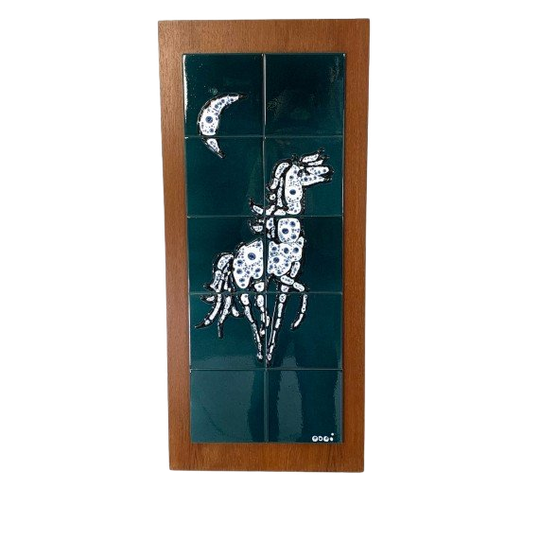 Tegeltableau Afbeelding Van Een Paard, 10 Tegels, Adri, Jaren 60 1