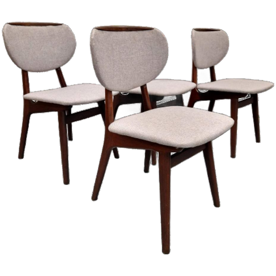 4 Vintage Eetkamerstoelen 4 Vintage Stoelen Bekleed 1
