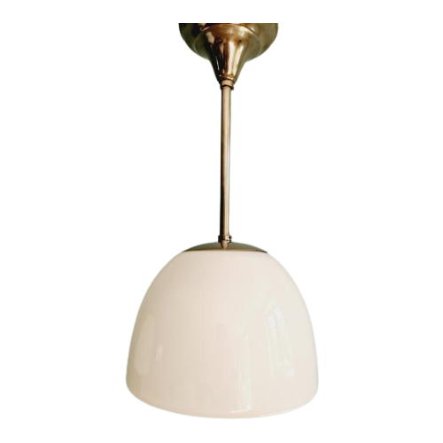 Art Deco Hanglamp In Wit Opaline (4 Stuks Beschikbaar)