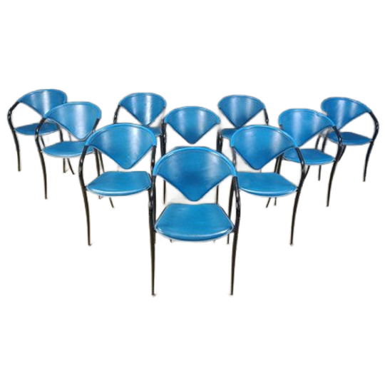 Postmodern Dining Chairs By Naos Italy, Set Of 10 - 1980s 1