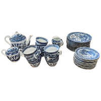 Vintage Compleet 12delig Koffieservies In Old Willow Stijl