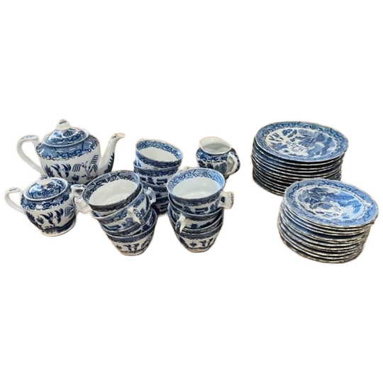 Vintage Compleet 12delig Koffieservies In Old Willow Stijl 1