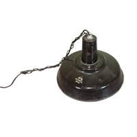 Vintage Industriële Emaille Hanglamp, Zwart