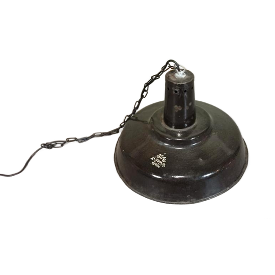 Vintage Industriële Emaille Hanglamp, Zwart 1