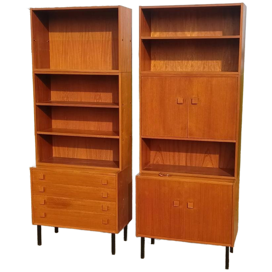 Vintage Teak Wandkast Uit Drie Delen 1