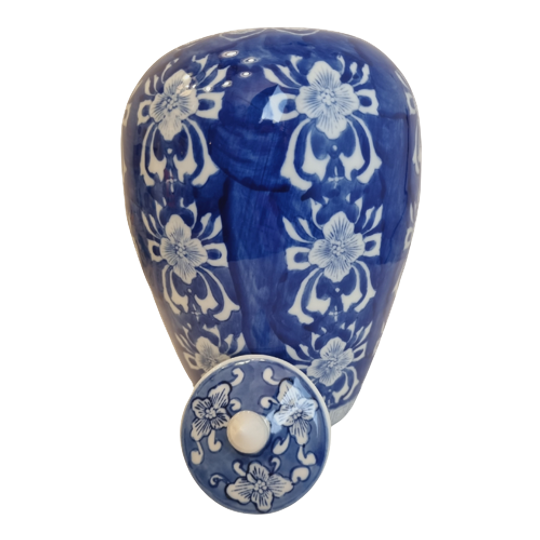 Chinese Gemberpot Blauw Met Wit 1