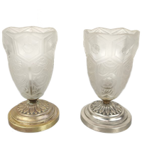 Koppel Art Deco Persglas Tafellampjes