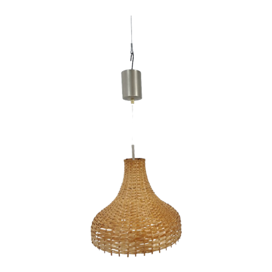 Rotan Hanglamp Met Chromen Houder 1